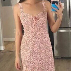 Abercrombie & Fitch Red Floral Midi Dress